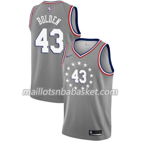 Maillot Homme Philadelphia 76ers Jonah Bolden 43 2018-19 Nike City Edition Gris Swingman